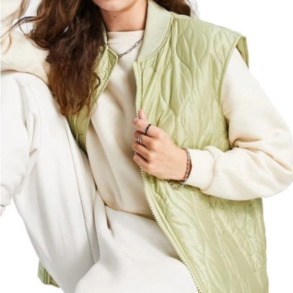 Topshop quilted bomber vest